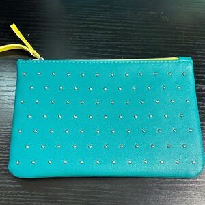 💍 2 for 12 💍 ipsy 100th Glam Bag Turquoise Studded Clutch with Yellow Zipper